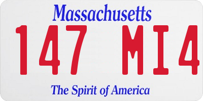 MA license plate 147MI4