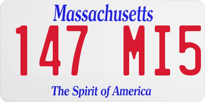 MA license plate 147MI5