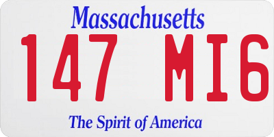 MA license plate 147MI6