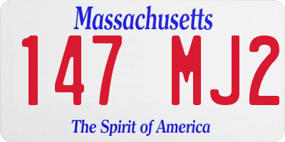 MA license plate 147MJ2