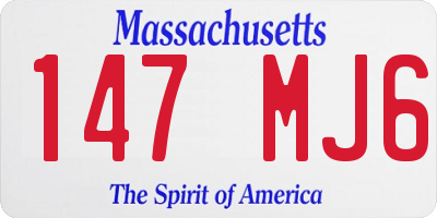 MA license plate 147MJ6