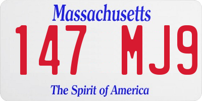 MA license plate 147MJ9