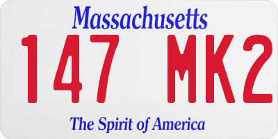 MA license plate 147MK2