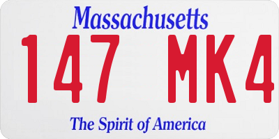 MA license plate 147MK4