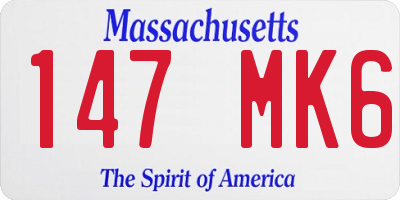 MA license plate 147MK6