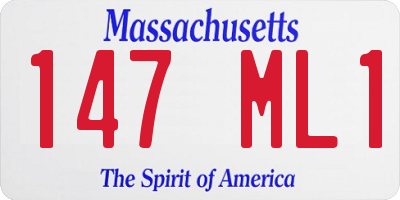 MA license plate 147ML1