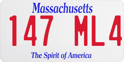 MA license plate 147ML4