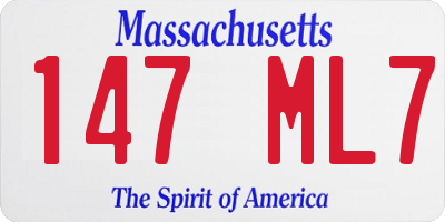 MA license plate 147ML7
