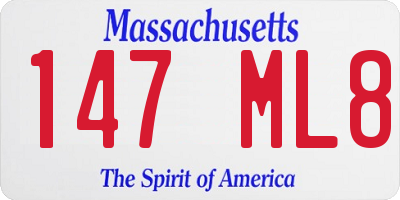 MA license plate 147ML8