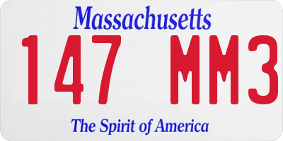 MA license plate 147MM3