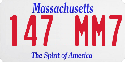 MA license plate 147MM7