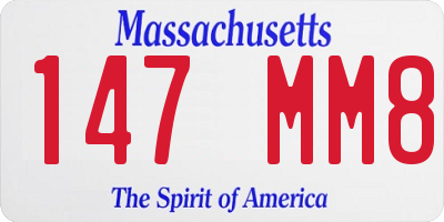 MA license plate 147MM8