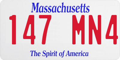 MA license plate 147MN4