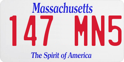 MA license plate 147MN5