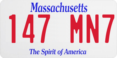 MA license plate 147MN7