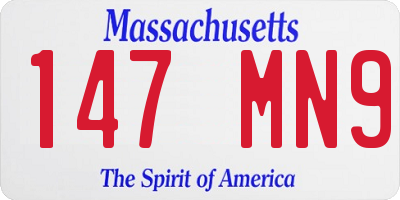 MA license plate 147MN9