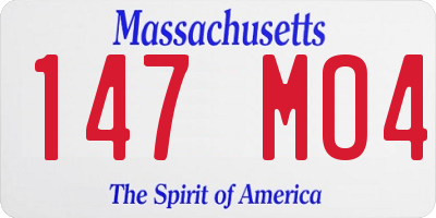 MA license plate 147MO4