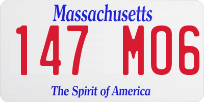 MA license plate 147MO6