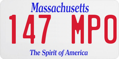 MA license plate 147MP0