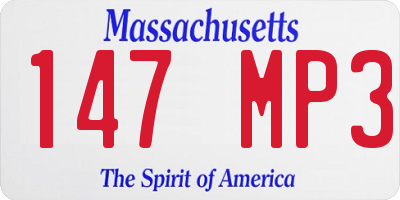 MA license plate 147MP3