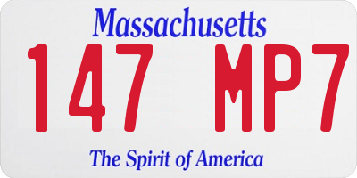 MA license plate 147MP7