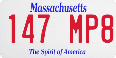 MA license plate 147MP8