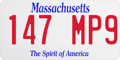 MA license plate 147MP9