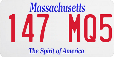 MA license plate 147MQ5