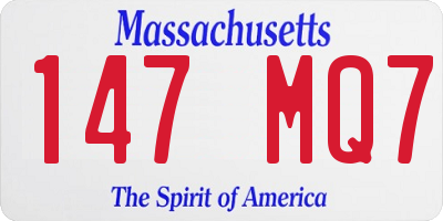 MA license plate 147MQ7