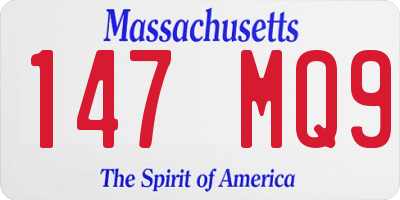 MA license plate 147MQ9