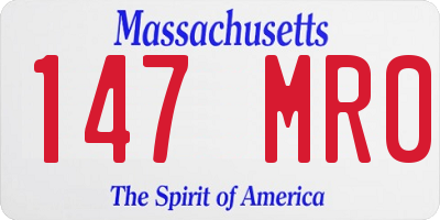 MA license plate 147MR0