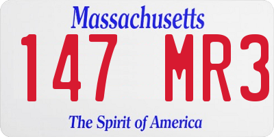 MA license plate 147MR3