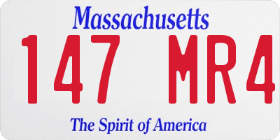MA license plate 147MR4