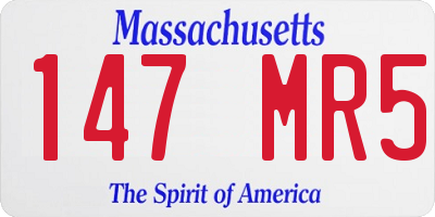 MA license plate 147MR5