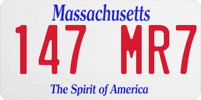 MA license plate 147MR7