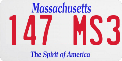 MA license plate 147MS3