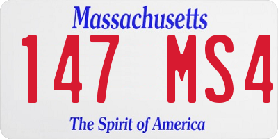 MA license plate 147MS4