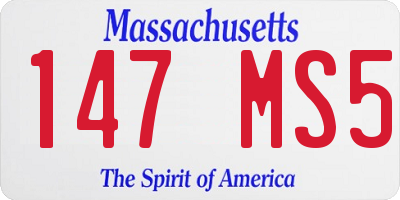 MA license plate 147MS5