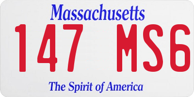 MA license plate 147MS6