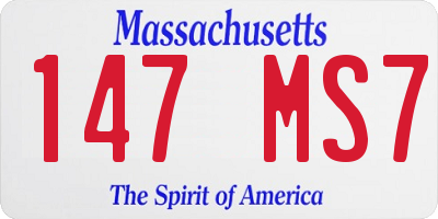 MA license plate 147MS7