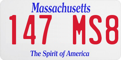 MA license plate 147MS8
