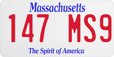 MA license plate 147MS9