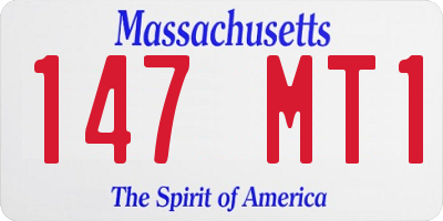 MA license plate 147MT1