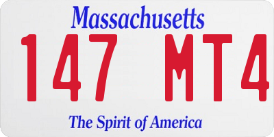 MA license plate 147MT4