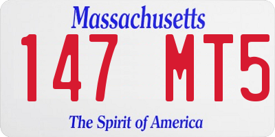 MA license plate 147MT5