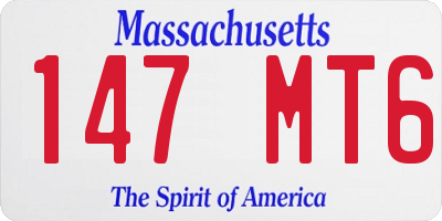 MA license plate 147MT6