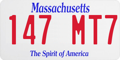 MA license plate 147MT7