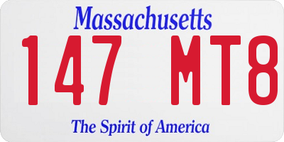 MA license plate 147MT8