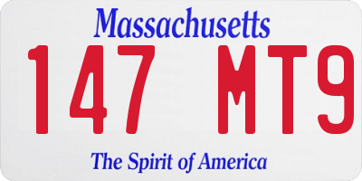 MA license plate 147MT9