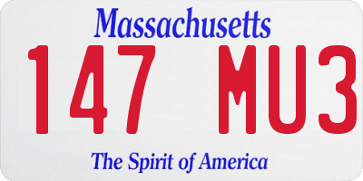 MA license plate 147MU3